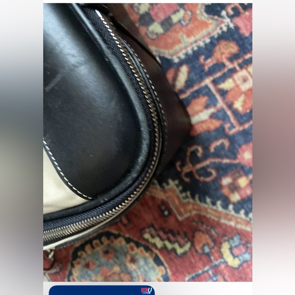 Coach Luggage Leather Detail Travel Duffle Bag Suitcase Travel Beige Brown - Picture 16 of 16